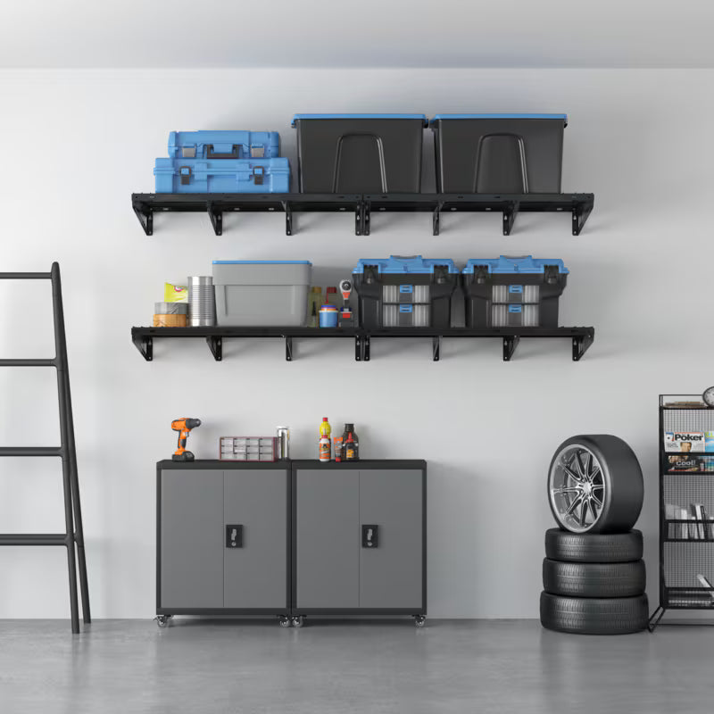 Fleximounts Max Series Heavy Duty Wall Mounted Shelving 1 Pack Black 40"×16"