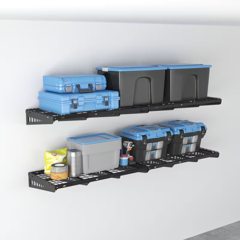 Fleximounts Max Series Heavy Duty Wall Mounted Shelving 1 Pack Black 40"×16"