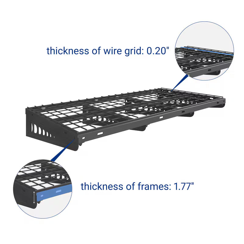 Fleximounts Max Series Heavy Duty Wall Mounted Shelving 1 Pack Black 40"×16"