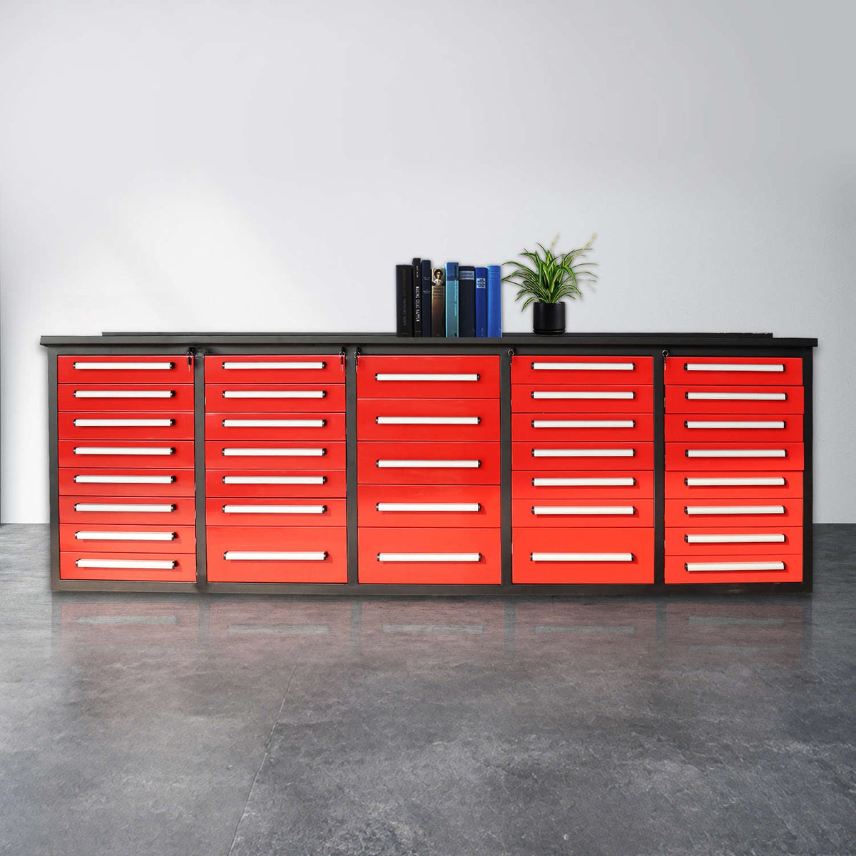 10ft Workbench Storage Cabinet with 35 Drawers