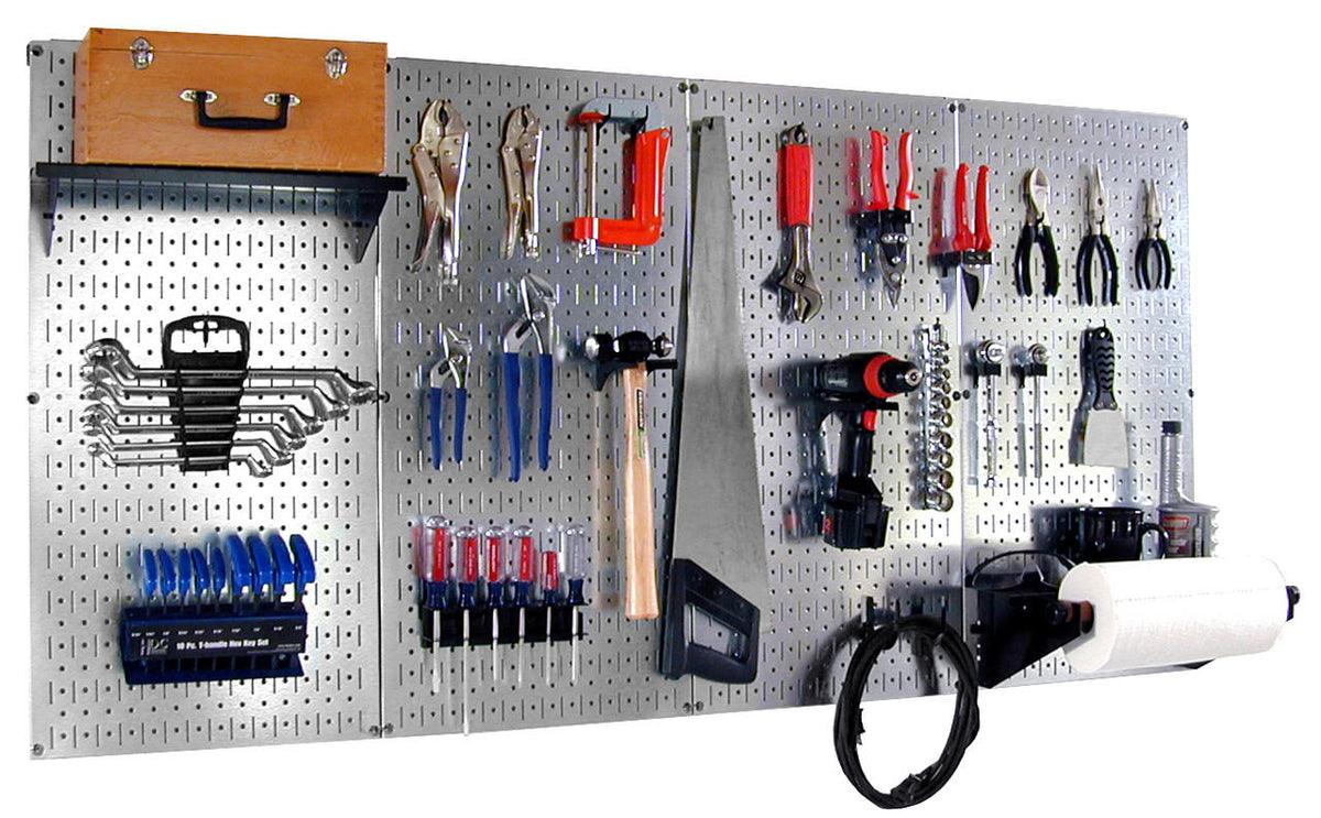 Pro-Grade Pegboard Organizer Kit - Galvanized Pegboard with Accessories