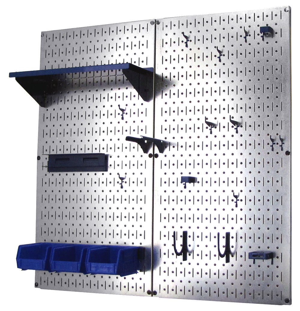 Metal Pegboard Utility Tool Storage Kit - Metallic Pegboard with Accessories