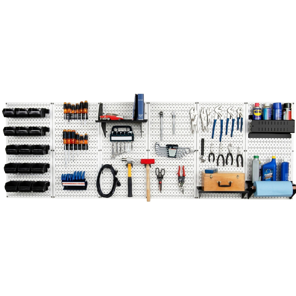 8ft Metal Pegboard Master Workbench Kit - Assorted Pegboard & Accessory Colors