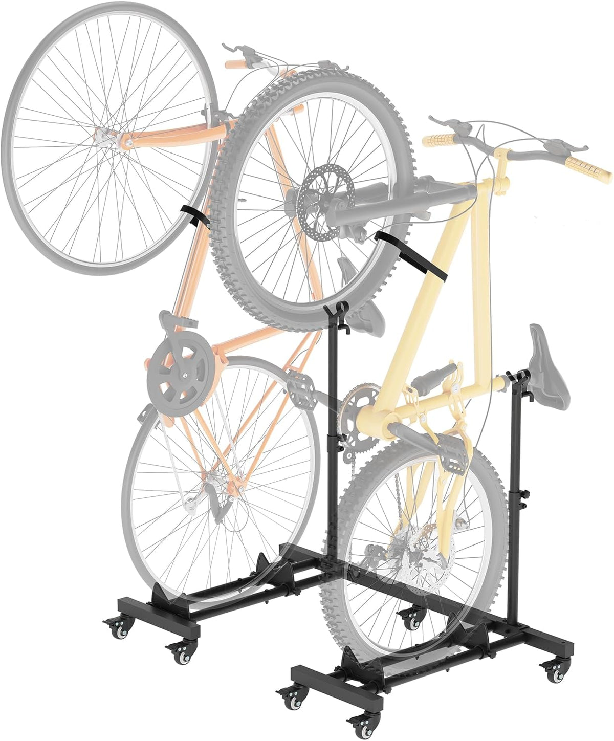 Vertical Bike Stands (2 Pack),Standing Bike Rack for Garage Floor,Upright Bicycle Floor Stand Indoor Bike Holder with Adjustable Height for Garage & Apartment - for Wheels Sizes up to 29”
