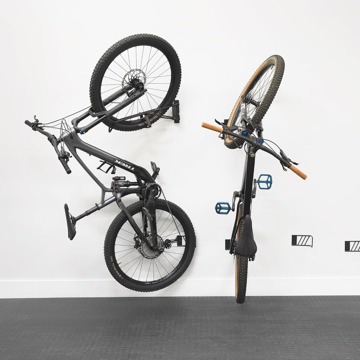 StoreYourBoard SwivelStow Mountain Bike Storage – Heavy Duty Bike Hanger, No-Lift Bike Wall Mount for Garage Bike Storage, MTB and E-Bike, Holds 70 lbs, Patent-Pending
