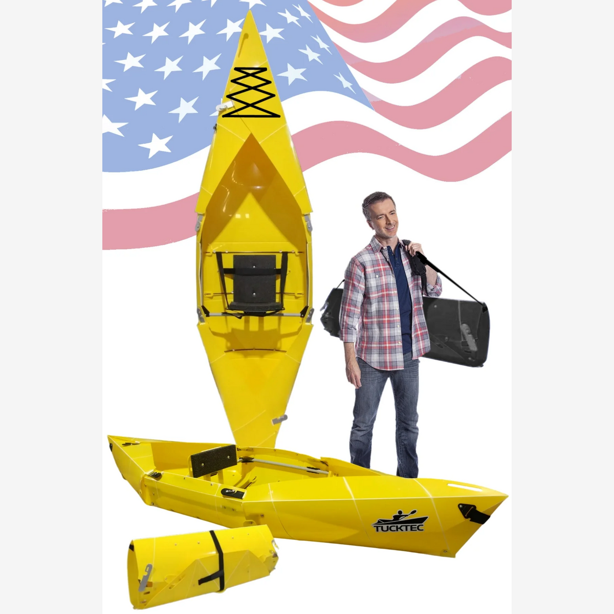 Spring Blowout! Tucktec Pro Folding Kayak | Hard-Shell | 2-minute Set-up | Foldable, Portable Kayak
