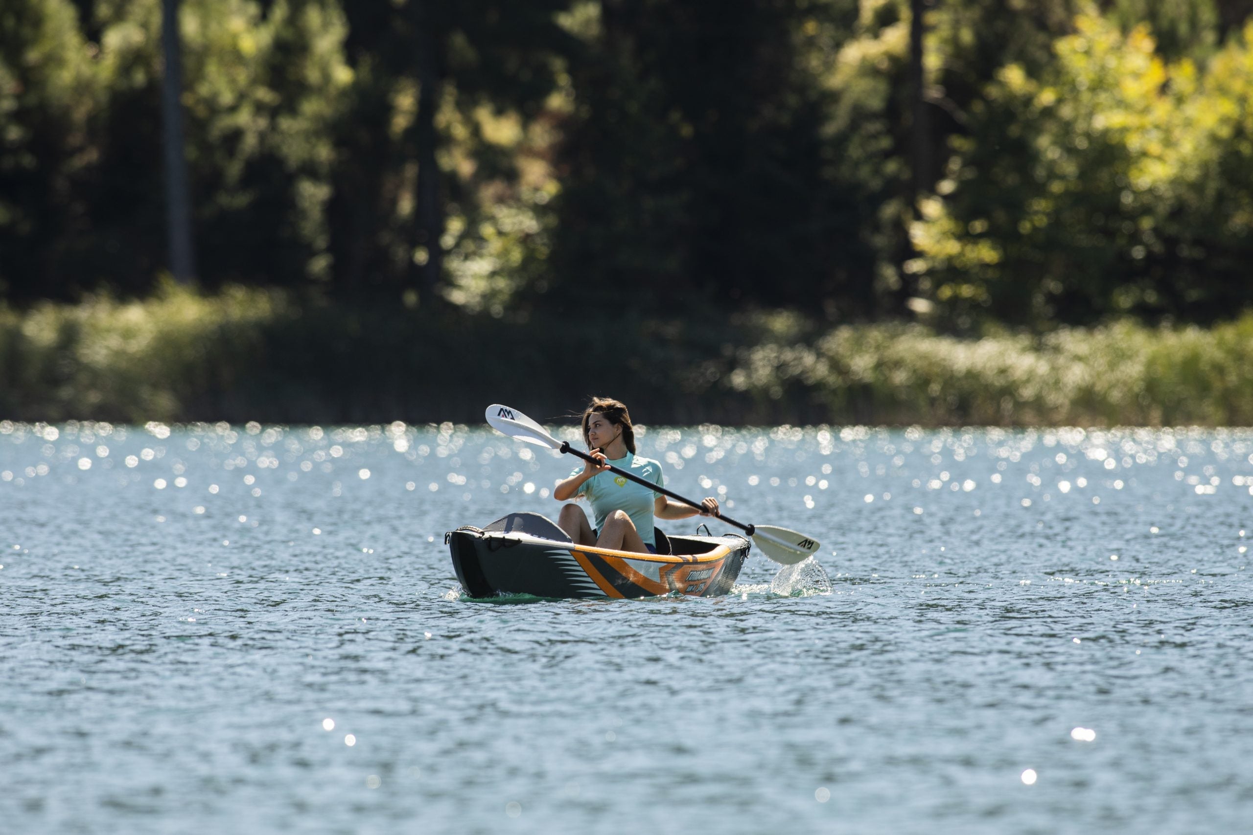 Aqua Marina TOMAHAWK AIR-K 12'4" Inflatable High Pressure Speed Kayak / Canoe