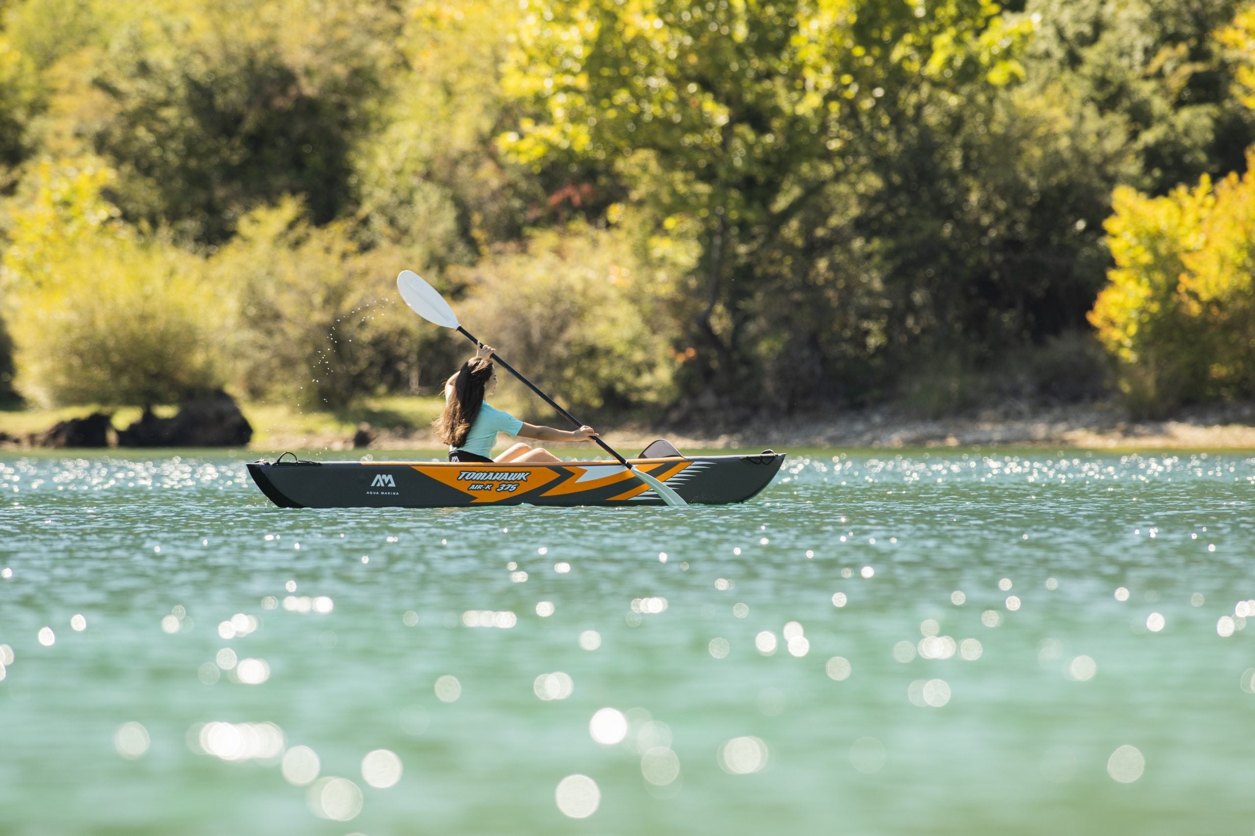 Aqua Marina TOMAHAWK AIR-K 12'4" Inflatable High Pressure Speed Kayak / Canoe