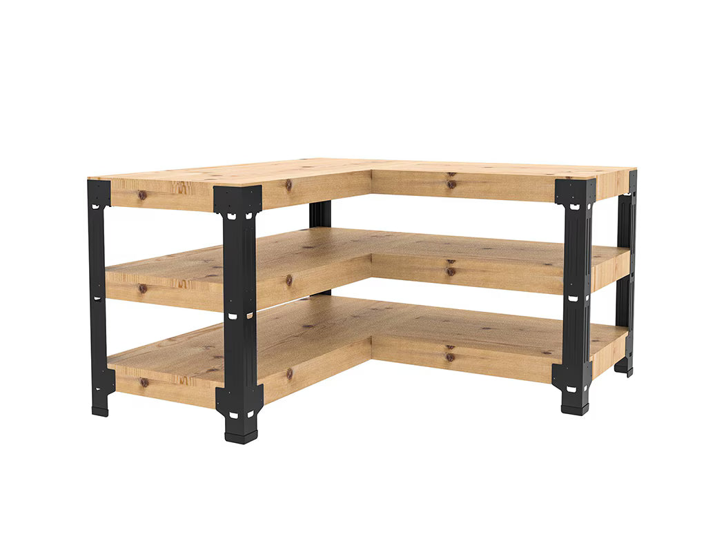 Fleximounts L Shaped Heavy Duty Work Bench Black