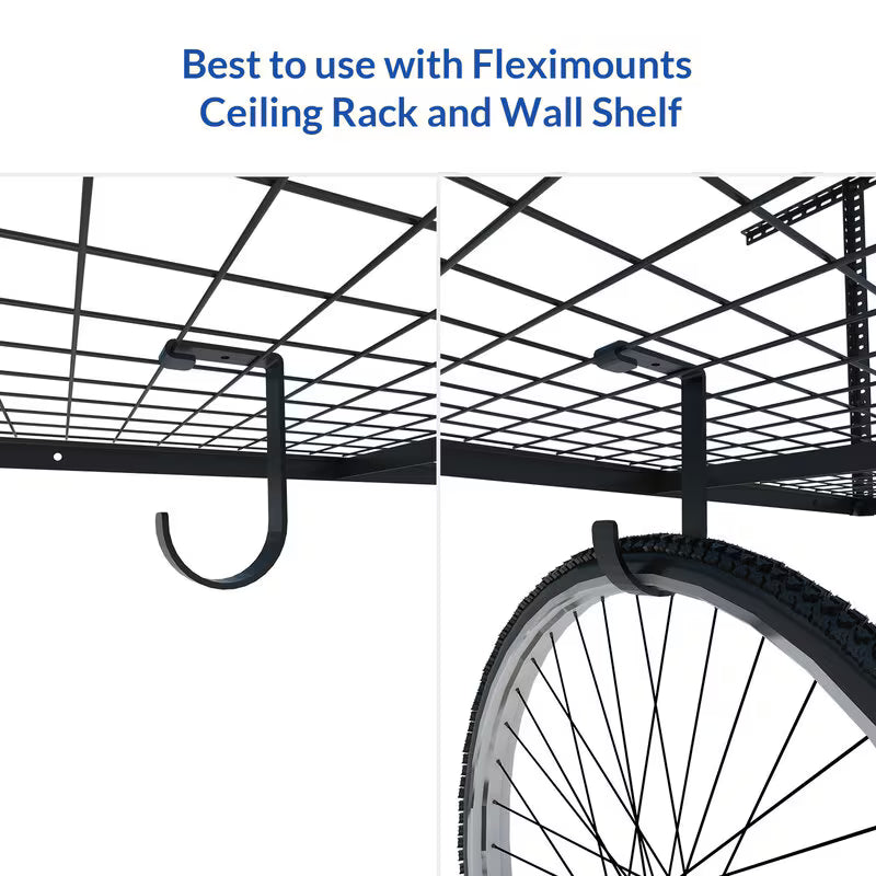 Fleximounts 4-Pack Flat Hook (Black)