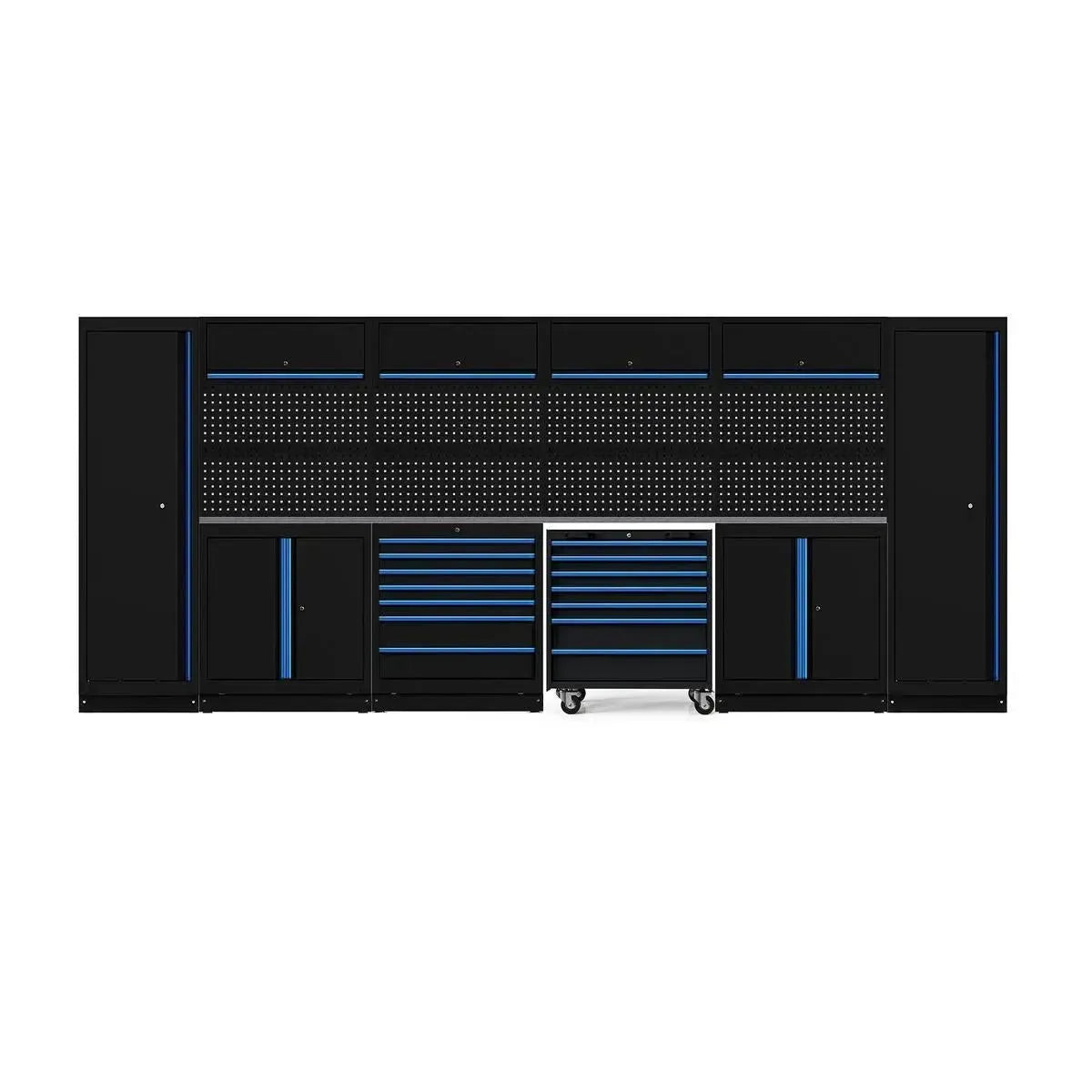 OSM Pro Series | 184" 21-Piece Professional Organized Storage Modules Build Out | 14-Drawers, 10-Cabinets