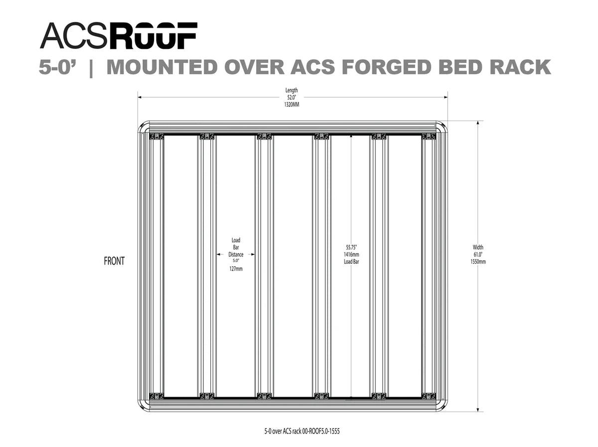 ACS ROOF PLATFORM for Over ACS FORGED & CLASSIC Bed Racks