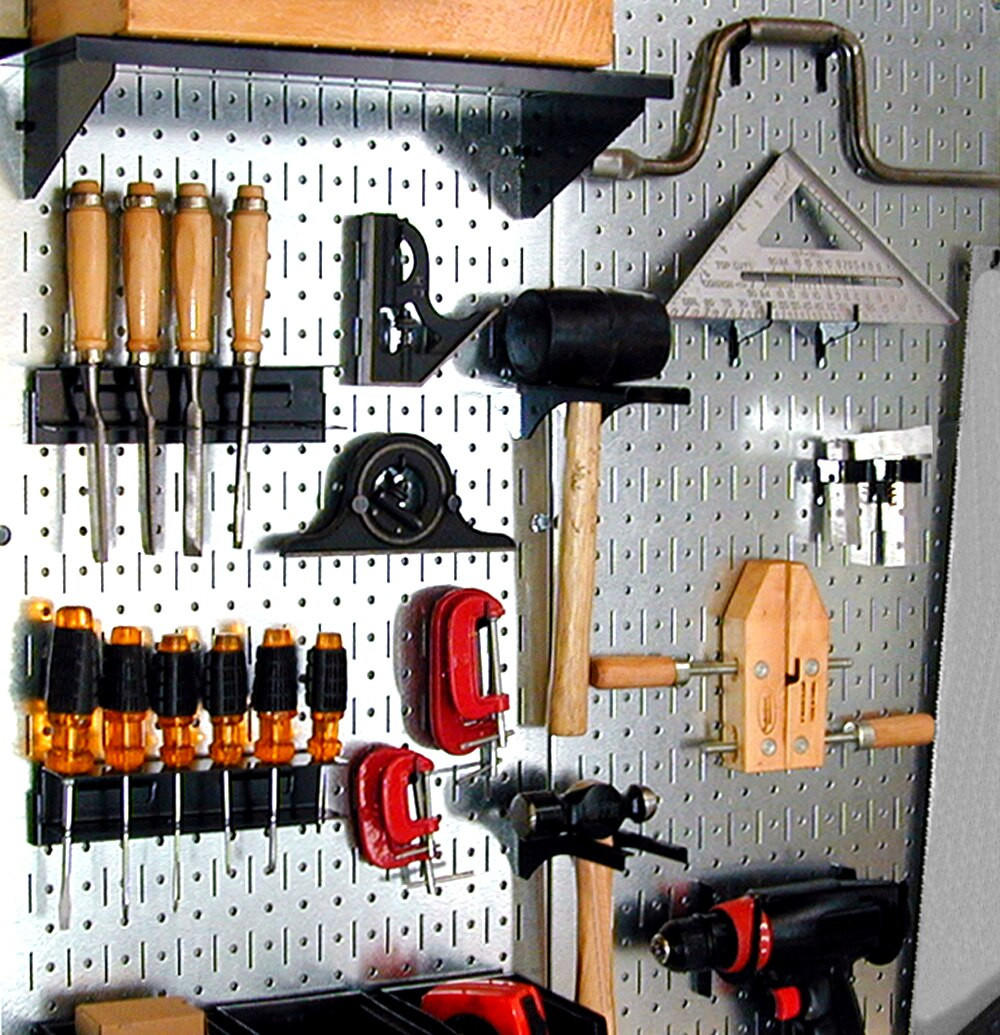 Pro-Grade Pegboard Organizer Kit - Galvanized Pegboard with Accessories