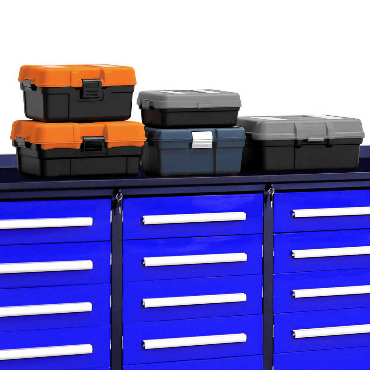 10ft 25-Drawer Storage Workbench with Wheels