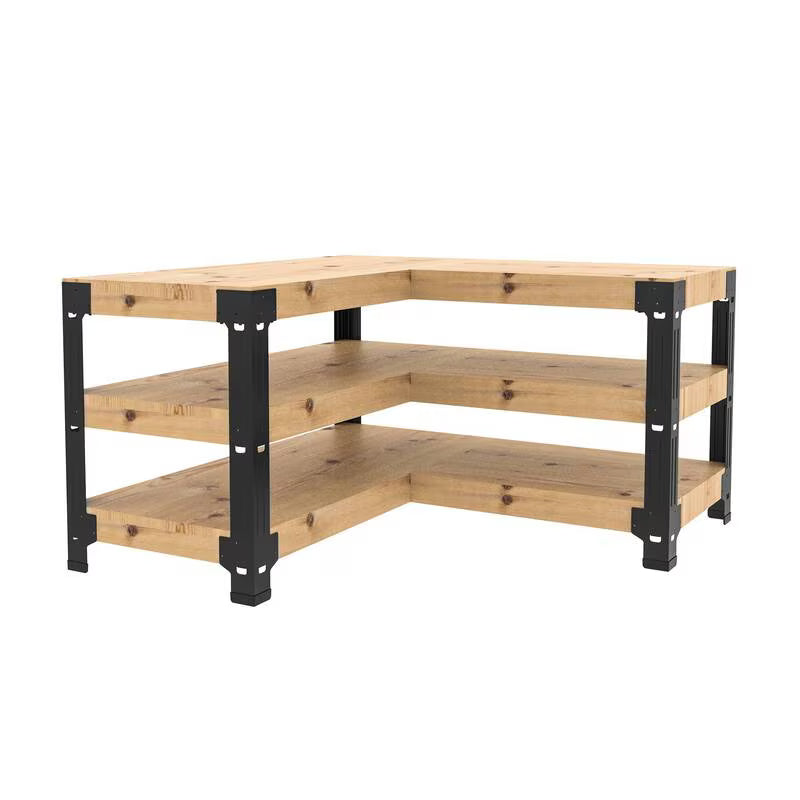 Fleximounts L Shaped Heavy Duty Work Bench Black