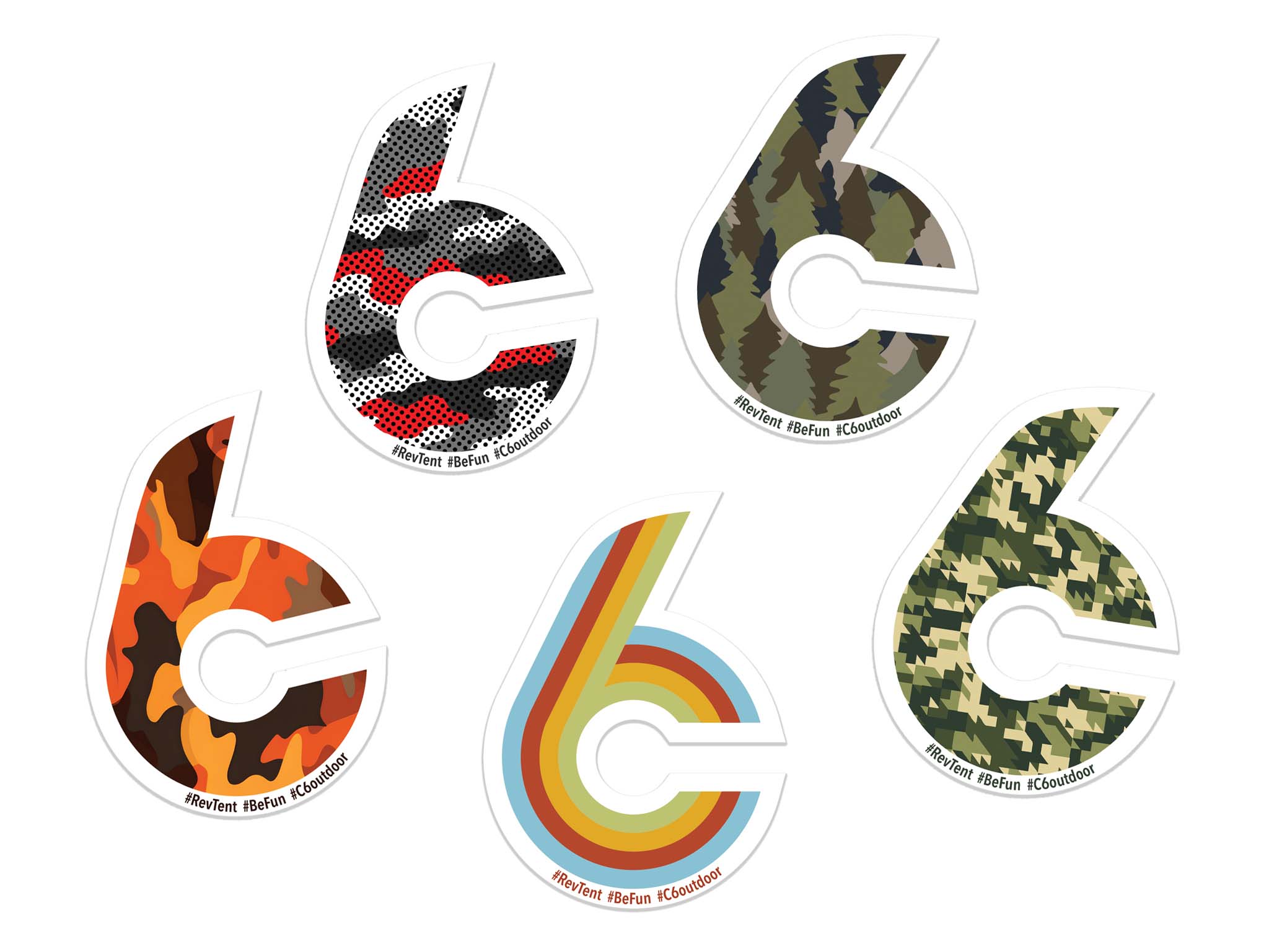 C6 OUTDOOR STICKER PACK - SHIPS FREE!