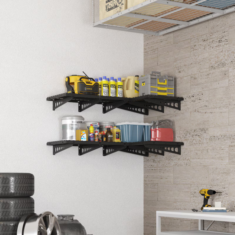 Fleximounts Max Series Heavy Duty Wall Mounted Shelving 1 Pack Black 40"×16"