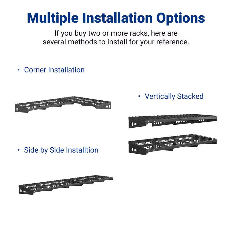Fleximounts Max Series Heavy Duty Wall Mounted Shelving 1 Pack Black 40"×16"