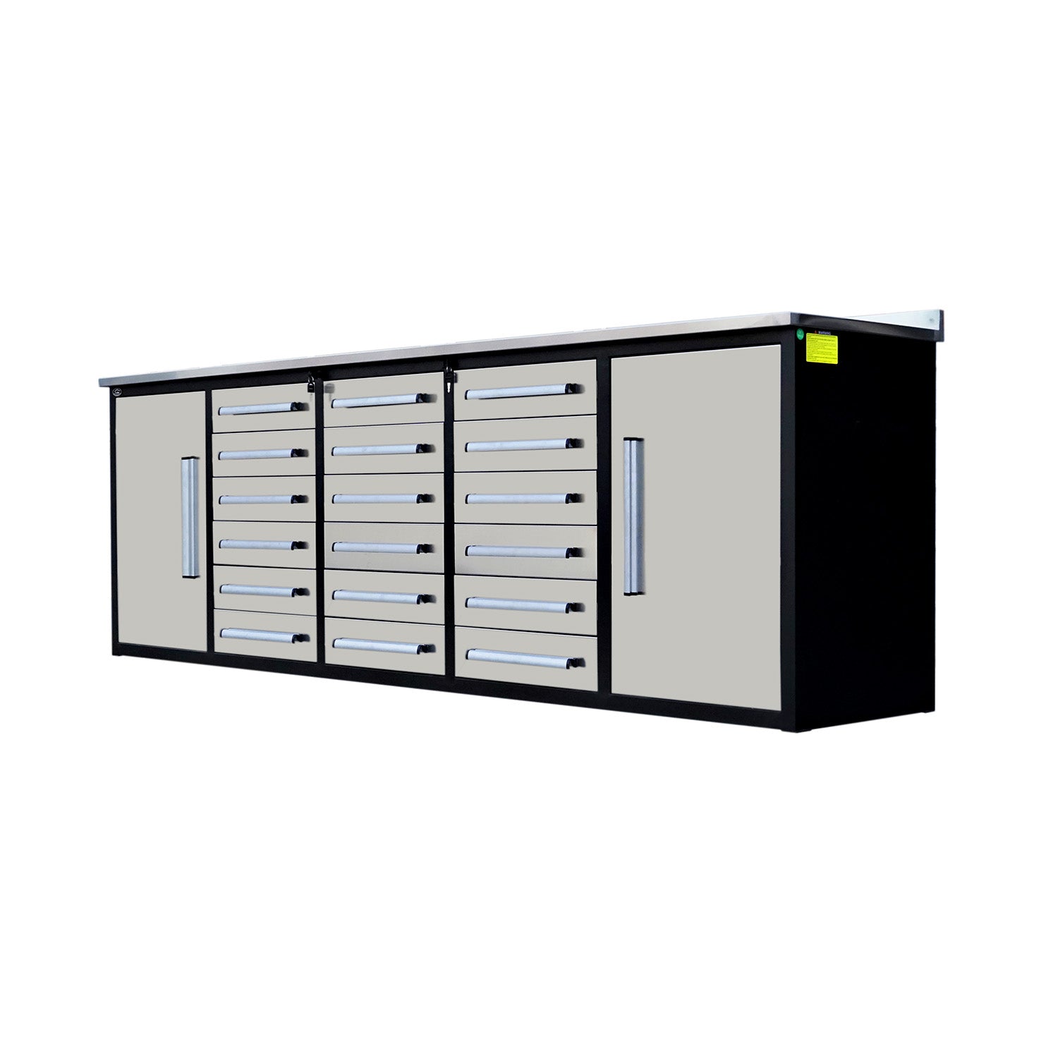10ft Garage Storage Cabinet with 18 Drawers & 2 Cabinets