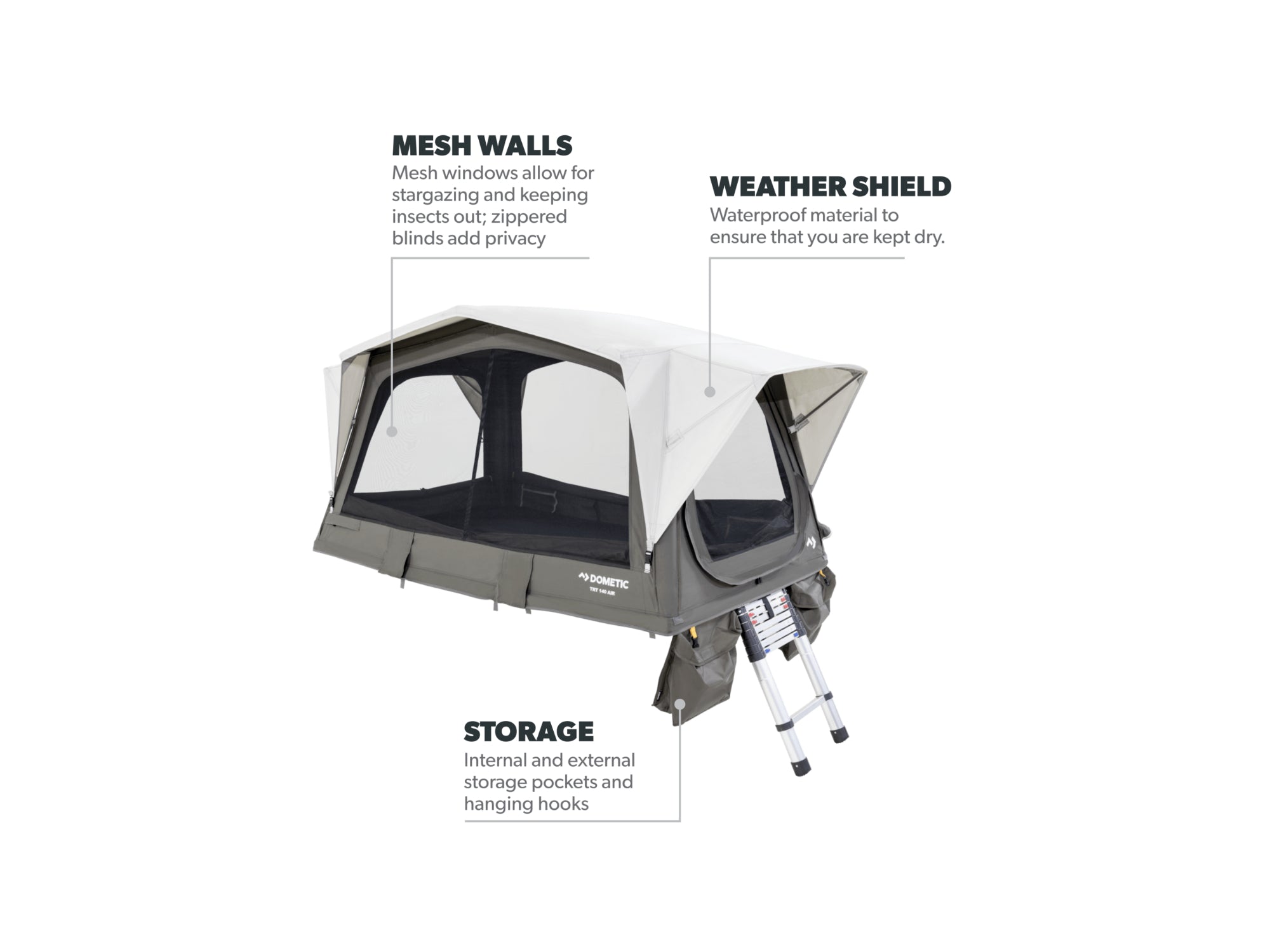 Dometic TRT 140 AIR Inflatable Roof Top Tent - 2 Person