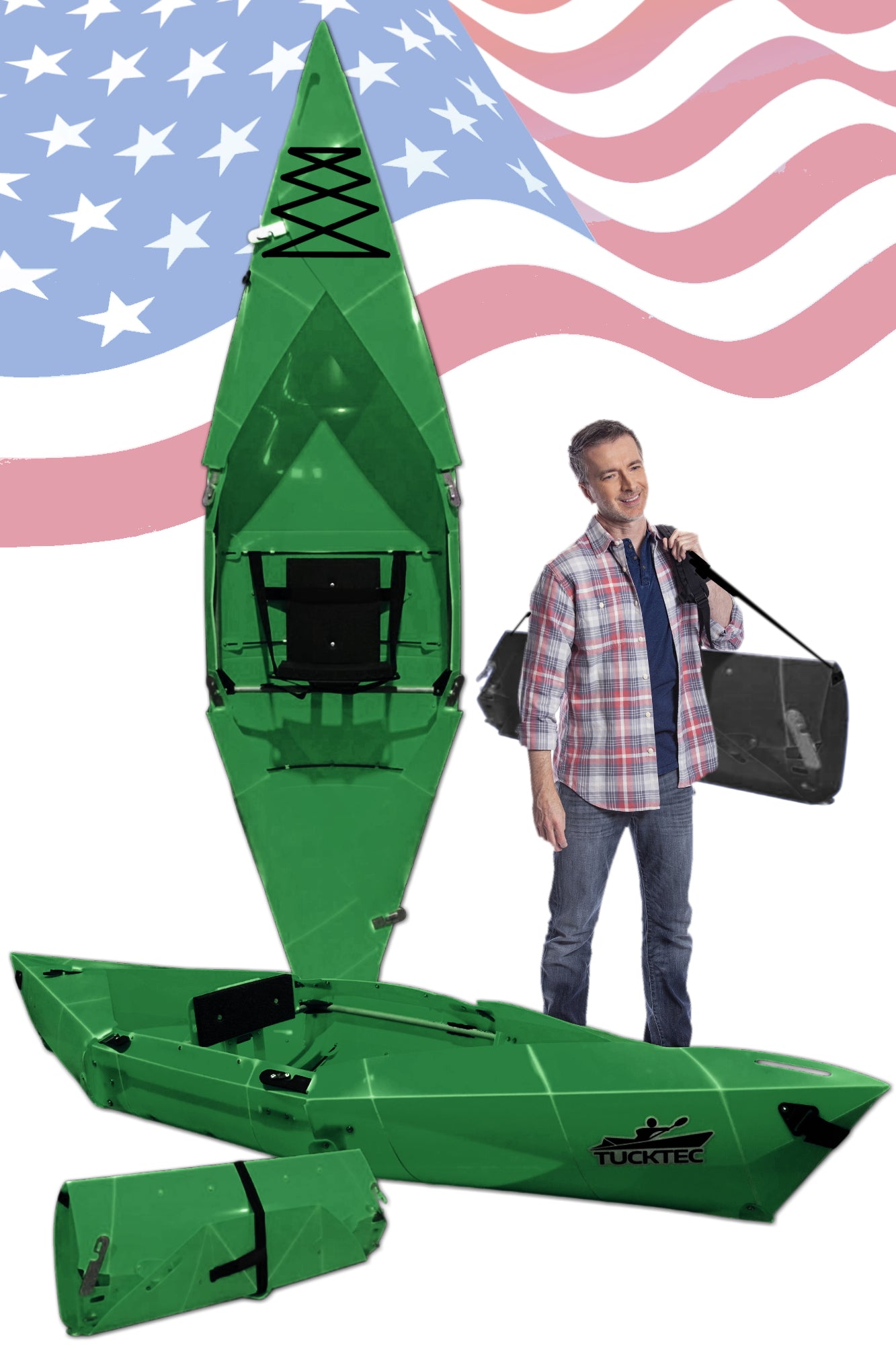 Spring Blowout! Tucktec Pro Folding Kayak | Hard-Shell | 2-minute Set-up | Foldable, Portable Kayak