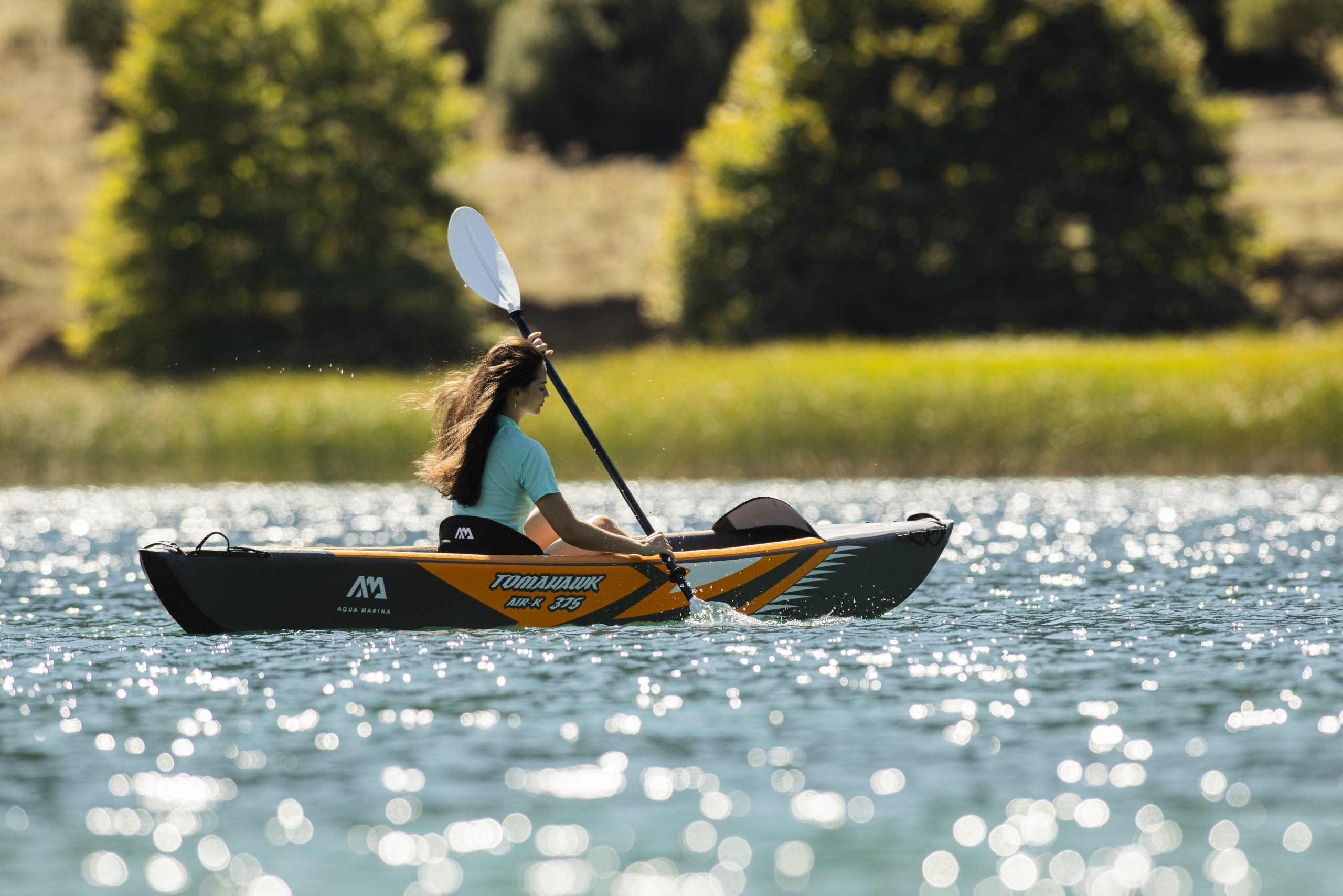 Aqua Marina TOMAHAWK AIR-K 12'4" Inflatable High Pressure Speed Kayak / Canoe
