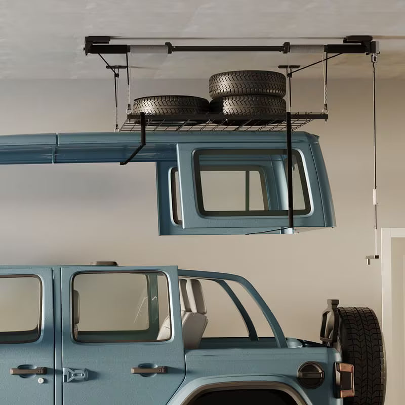 Fleximounts 4 x 4 Garage Lifting Storage Rack (Black)