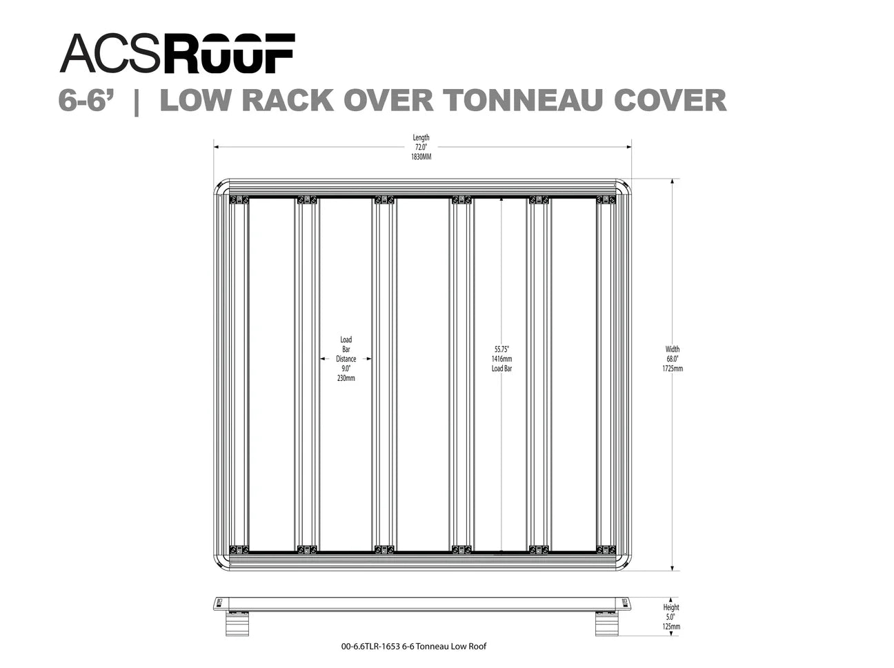 ACS ROOF PLATFORM RACK for TONNEAU Covers