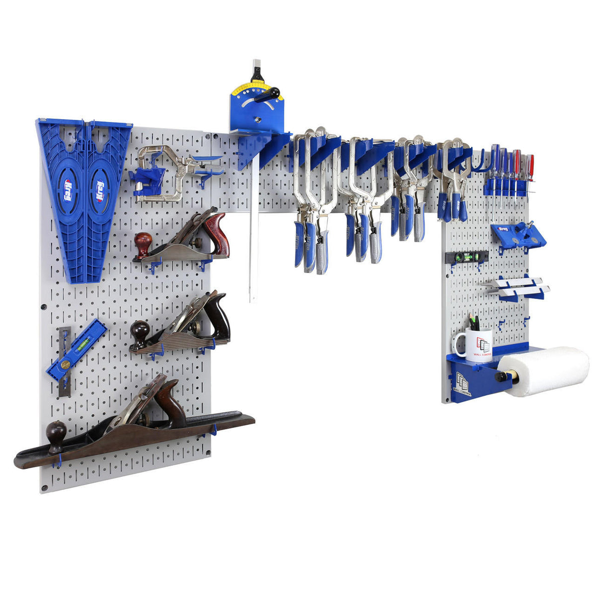Lazy Guy DIY Maker Woodworking Tool Storage Organizer Set - Metal Pegboard with Accessories