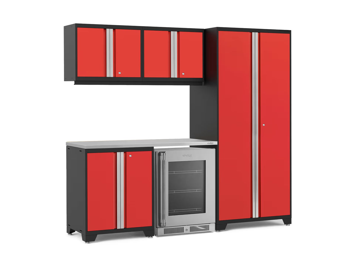 NewAge Products Pro Series 6PC Garage Cabinetry Set · 18-Gauge Steel · Fully-Welded · 92" W x 24" D x 84.75" H
