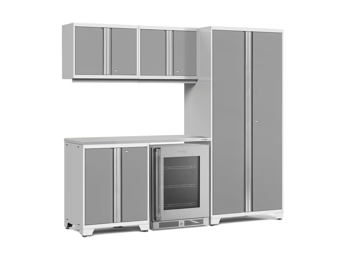 NewAge Products Pro Series 6PC Garage Cabinetry Set · 18-Gauge Steel · Fully-Welded · 92" W x 24" D x 84.75" H