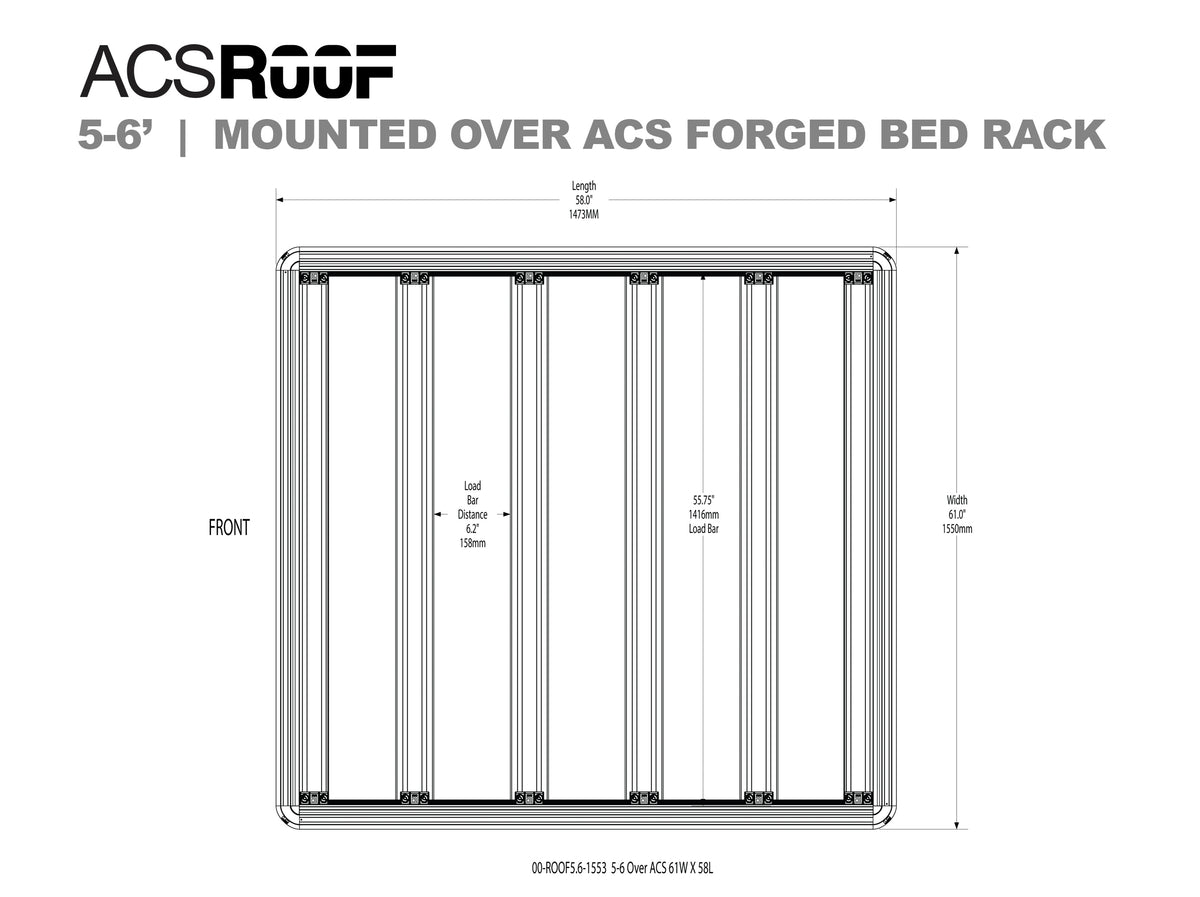 ACS ROOF PLATFORM RACKS -- Universal Over Truck Bed Low Platform Rack