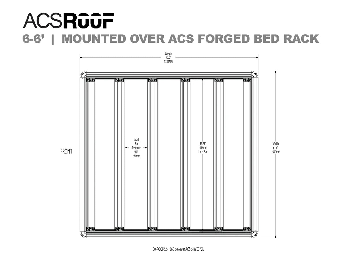 ACS ROOF PLATFORM for Over ACS FORGED & CLASSIC Bed Racks