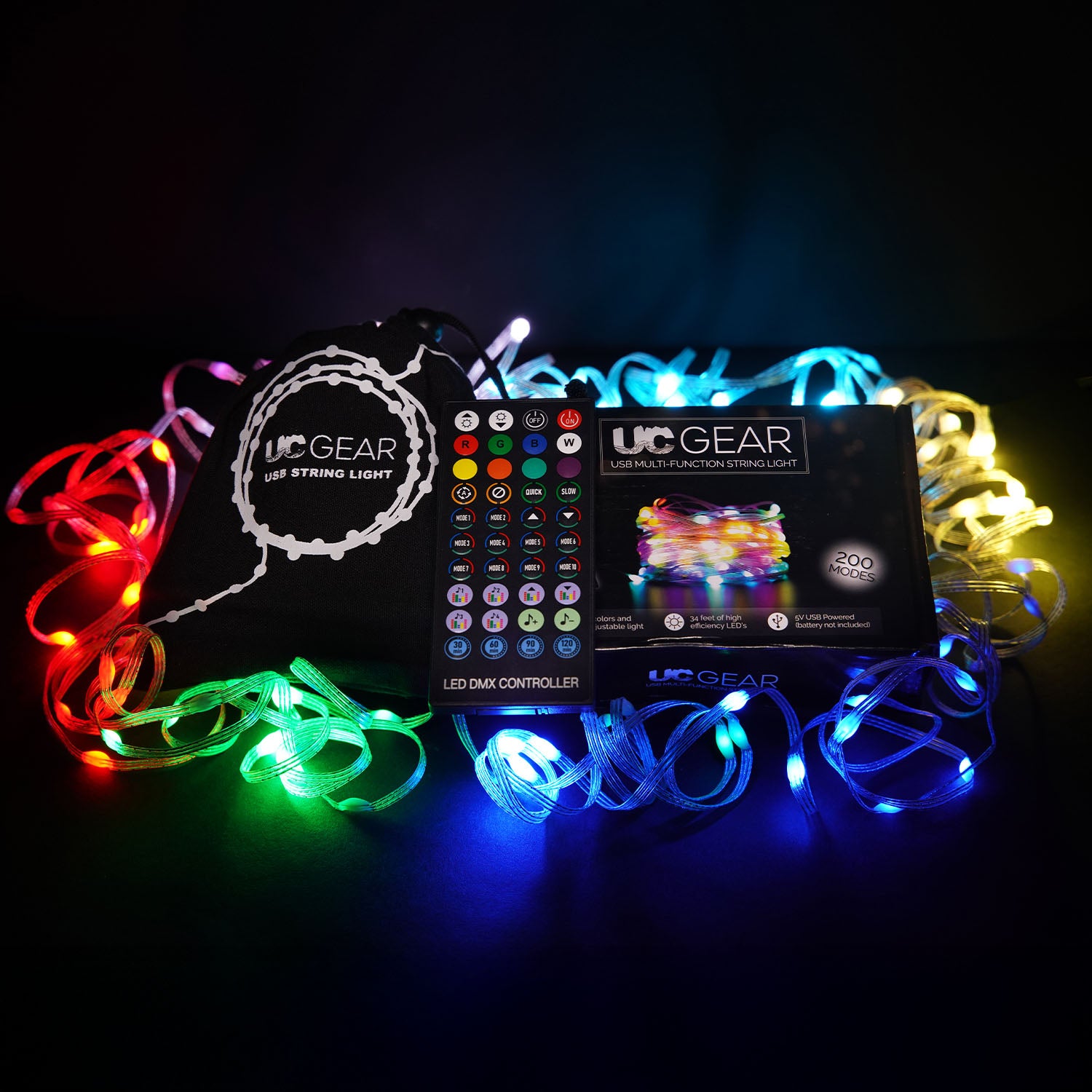 UC Gear LED String 34' - Multi Color with Remote