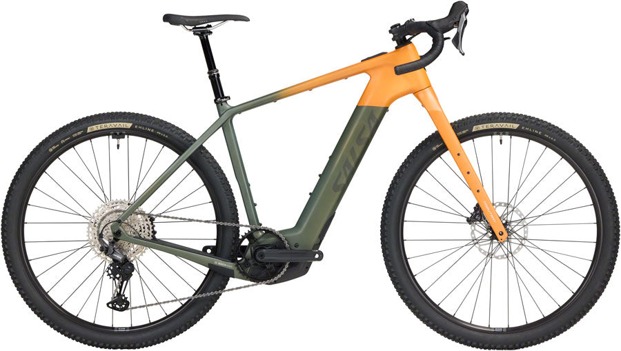 Salsa Tributary C GRX 820 Ebike - 29" Carbon Dark Pine/Terracotta X-Small