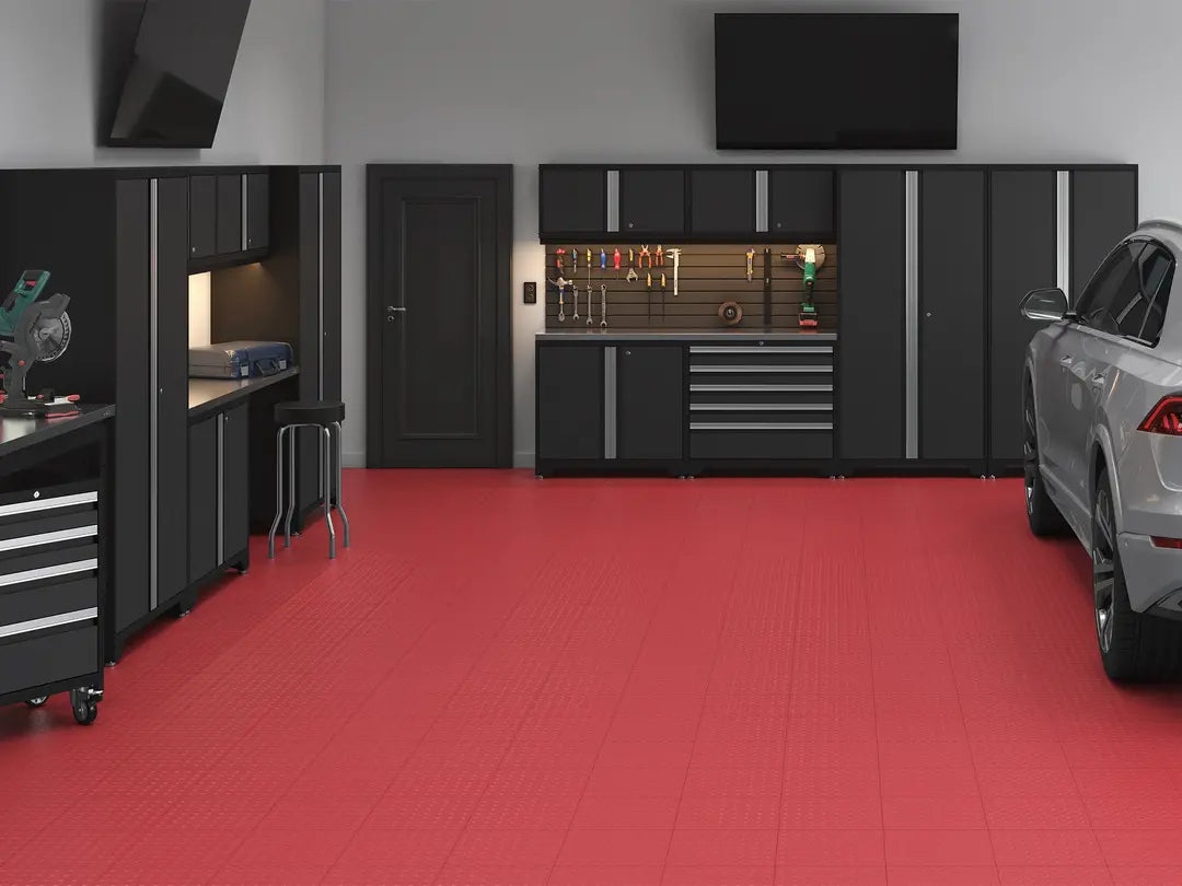 NewAge Products Diamond Pattern Polypropylene Garage Flooring Tiles 600 sq. ft. Flooring Bundle