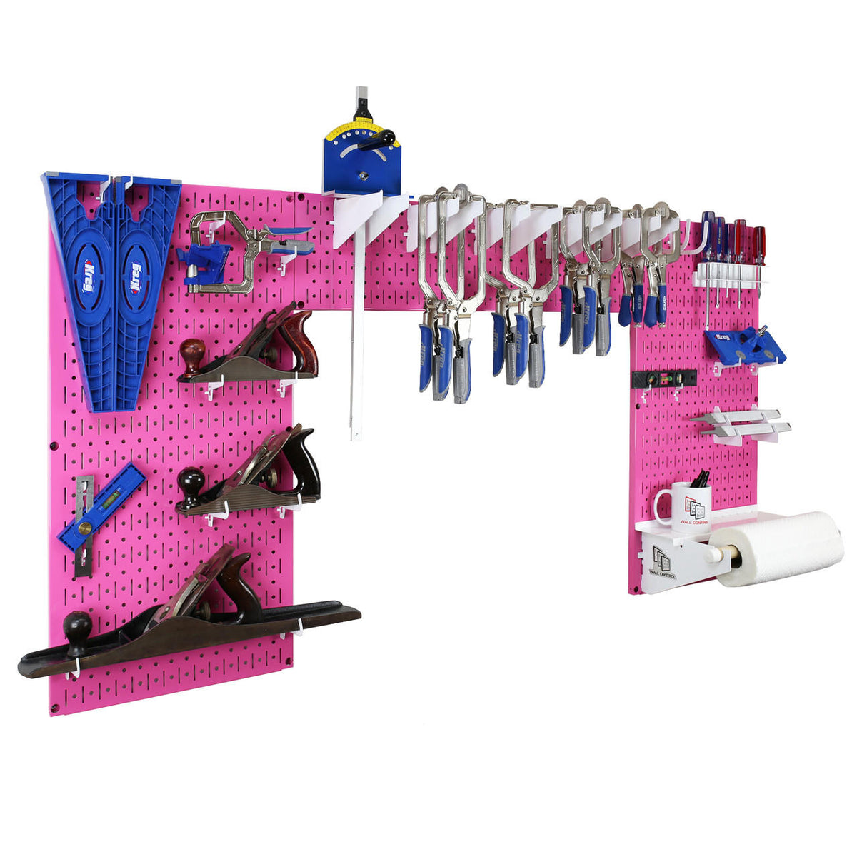 Lazy Guy DIY Maker Woodworking Tool Storage Organizer Set - Metal Pegboard with Accessories