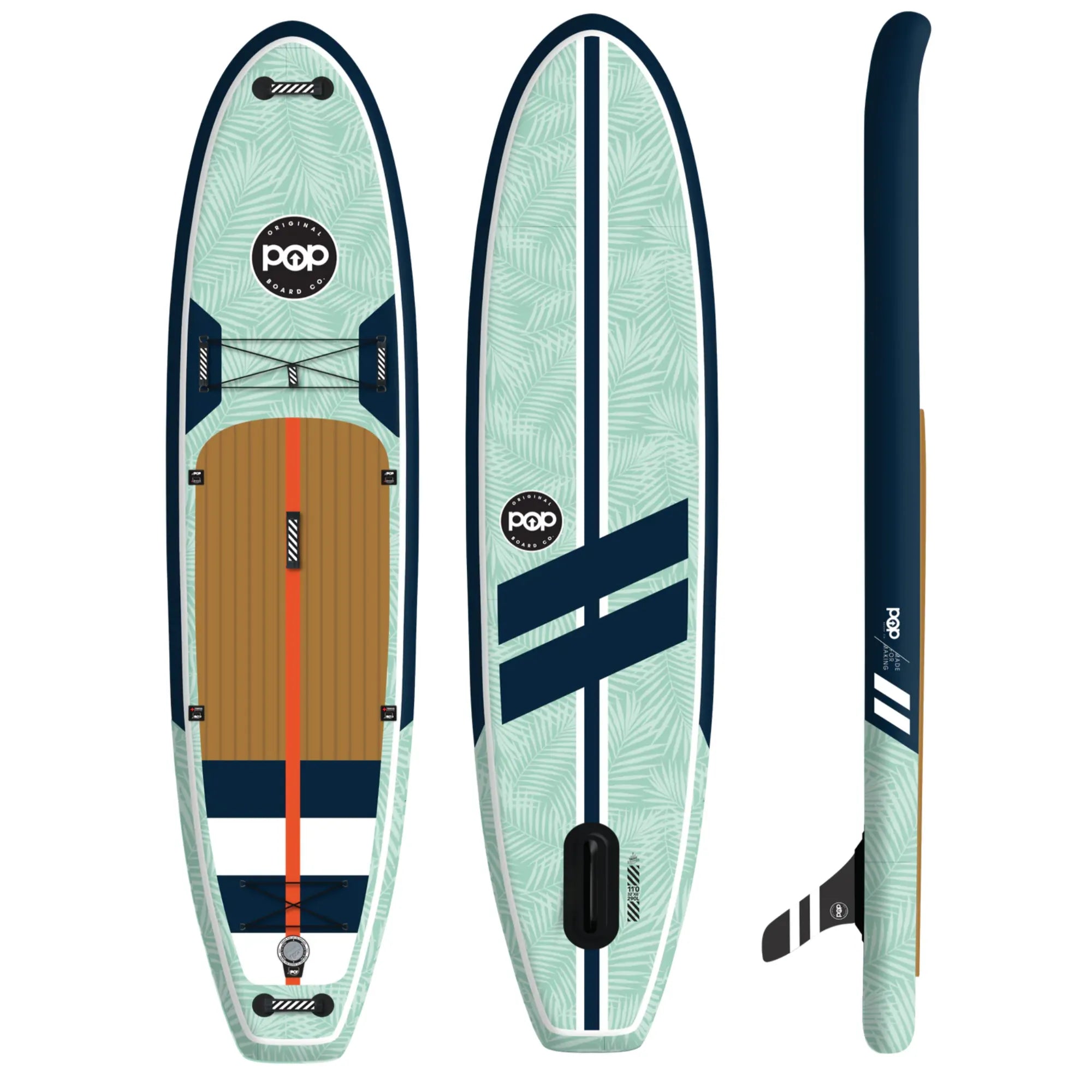 11'0" Yacht Hopper Inflatable Touring SUP - Mint/Teak/Blue