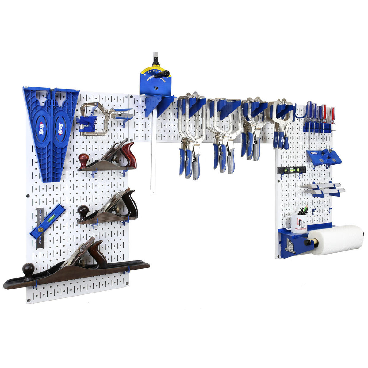 Lazy Guy DIY Maker Woodworking Tool Storage Organizer Set - Metal Pegboard with Accessories