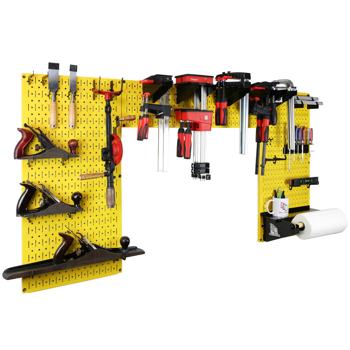 Lazy Guy DIY Maker Woodworking Tool Storage Organizer Set - Metal Pegboard with Accessories